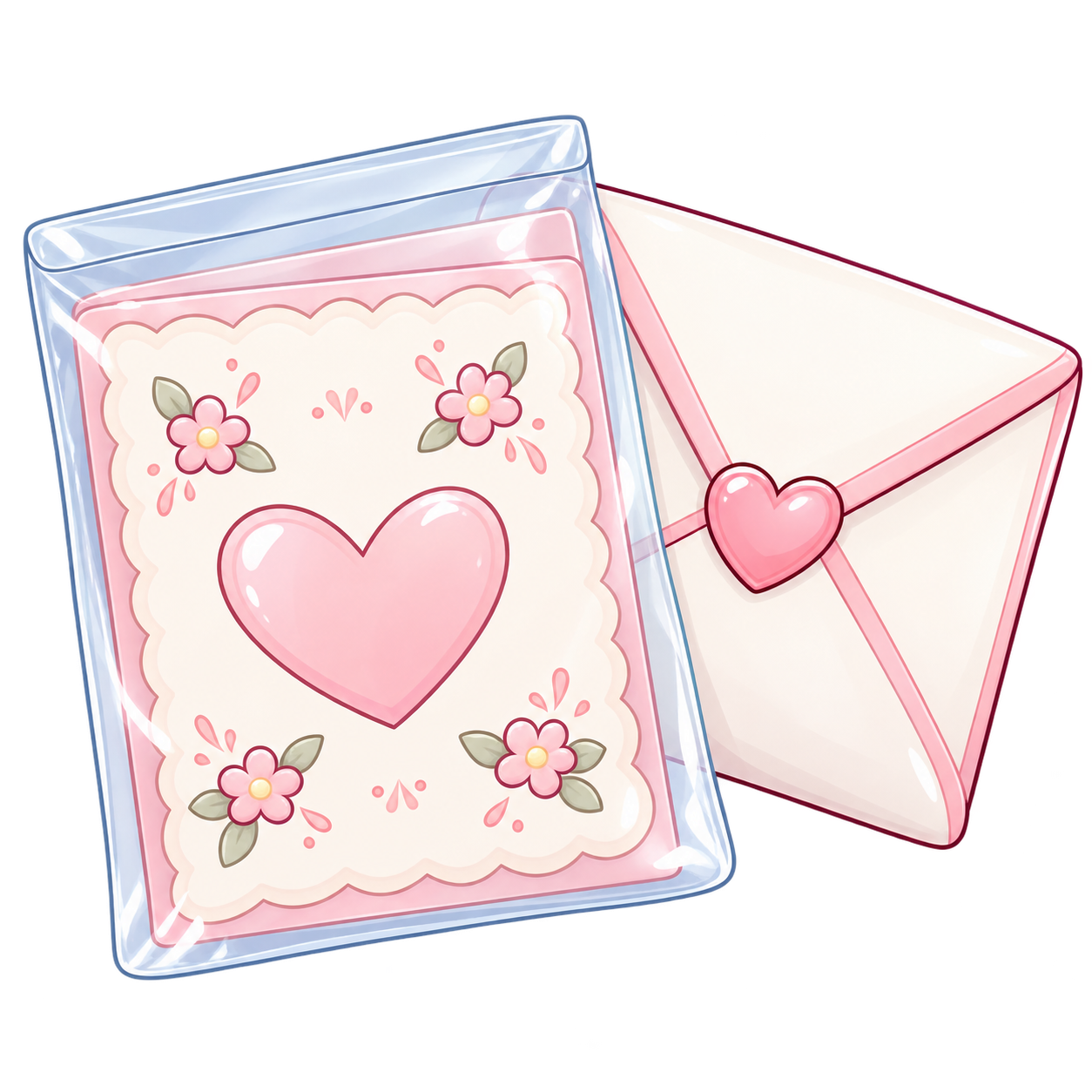 A protected card beside an envelope