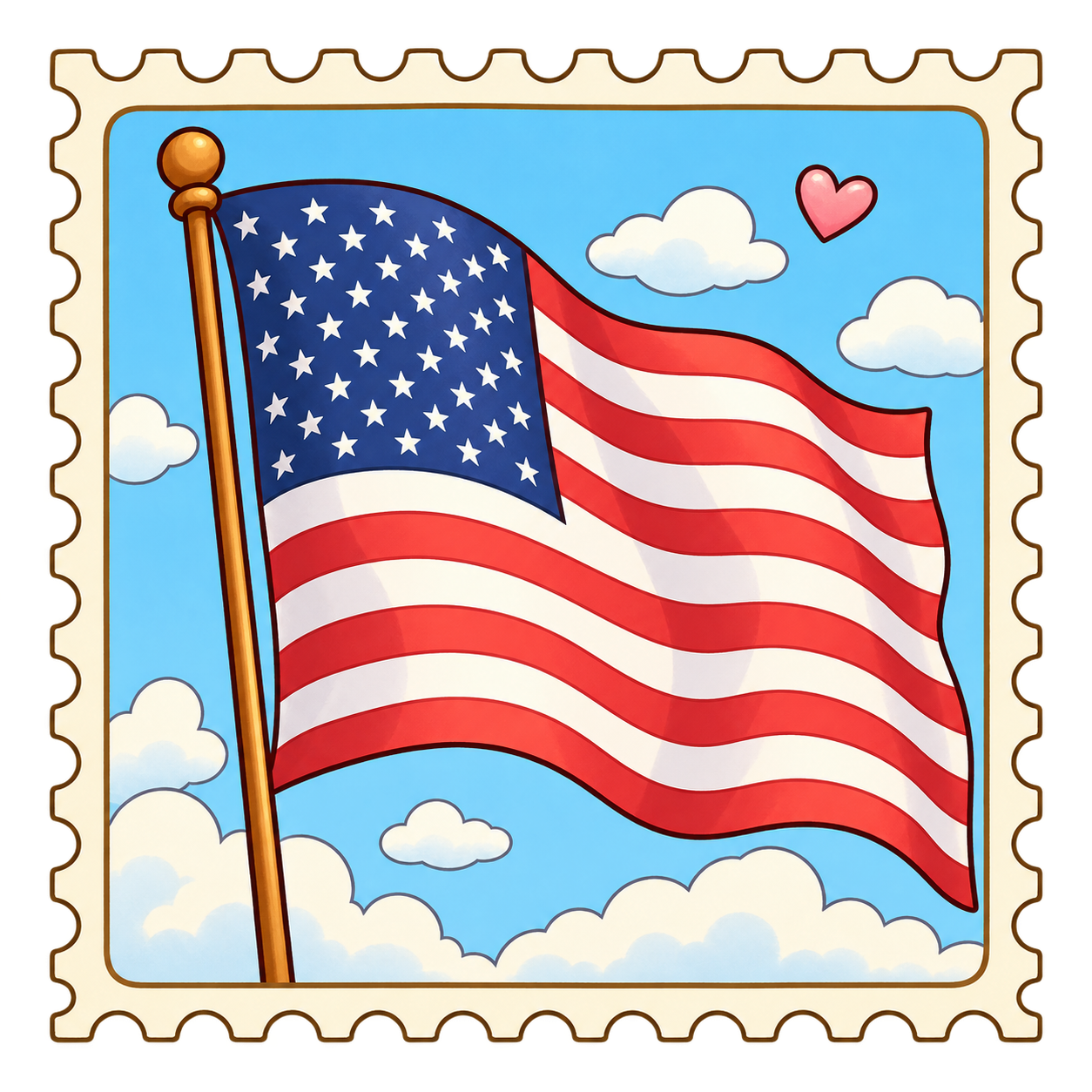 Illustrative U.S. flag Forever stamp